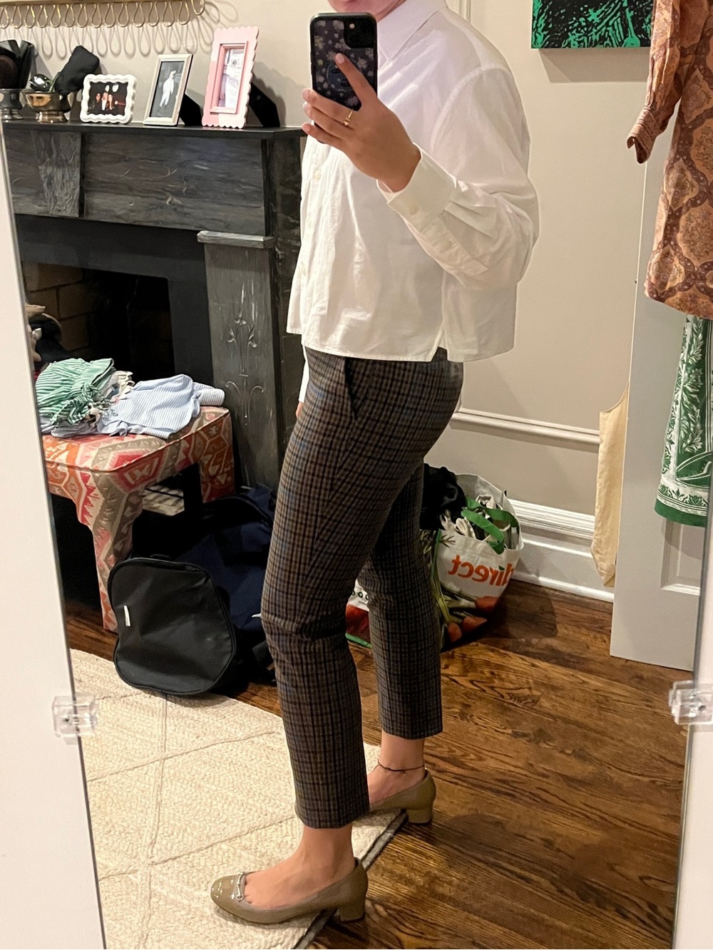Theory Treeca Plaid Cropped Trousers - Picture 4 of 4